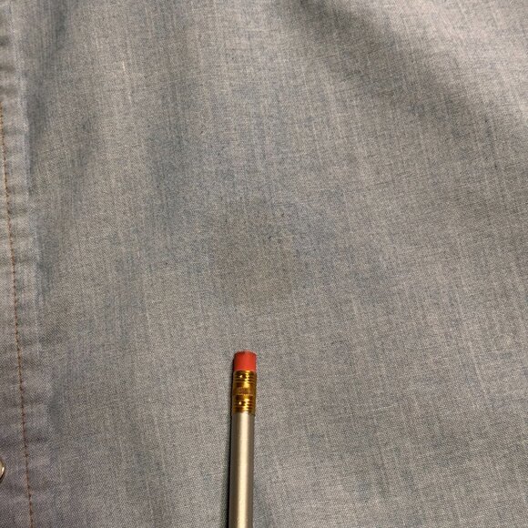 Wrangler Men’s Western Pearl Snap Chambray Shirt 17-35 Light Blue X-Long Tails - Picture 8 of 8